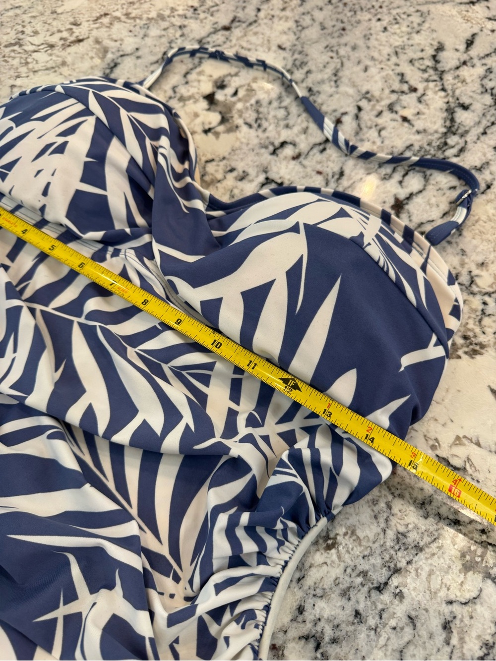 Sea & Sand Beachwear Blue Tropical Swimdress One Piece Size 16 Tummy Control - Picture 4 of 9